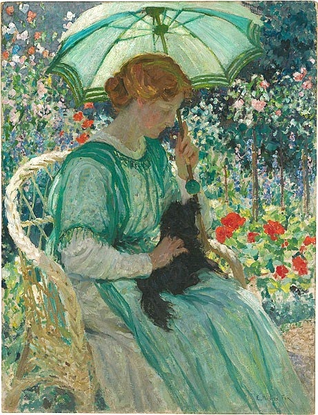 image: Emanuel Phillips Fox (1865 -1915) The Green Parasol 1912